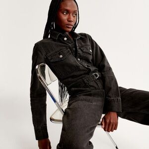 Long Sleeve Denim Jumpsuit